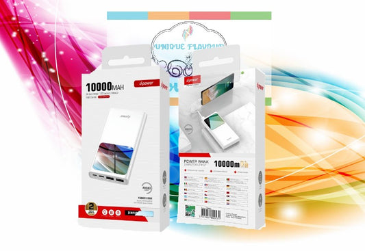 Power Bank 10000 MAH with screen - White