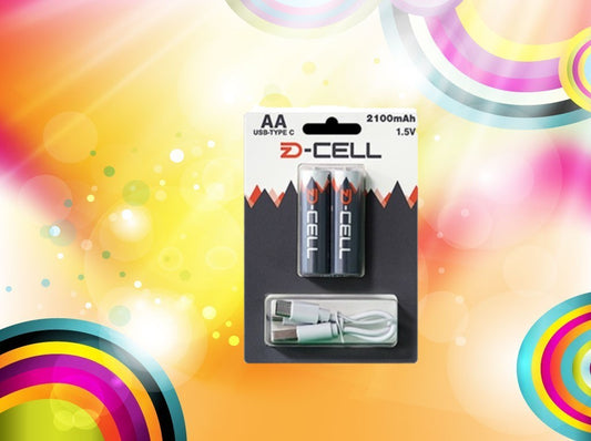 DZ-CELL AA USB-C Rechargeable Battery 2100mAh 2 Pack
