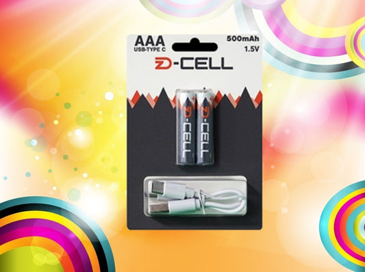 DZ-CELL AAA USB-C Rechargeable Battery 500mAh 2 Pack